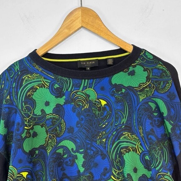 TED BAKER Bekii Stargaze Woven Front Sweater In Dark blue size 3 (US6-8) - Picture 12 of 15